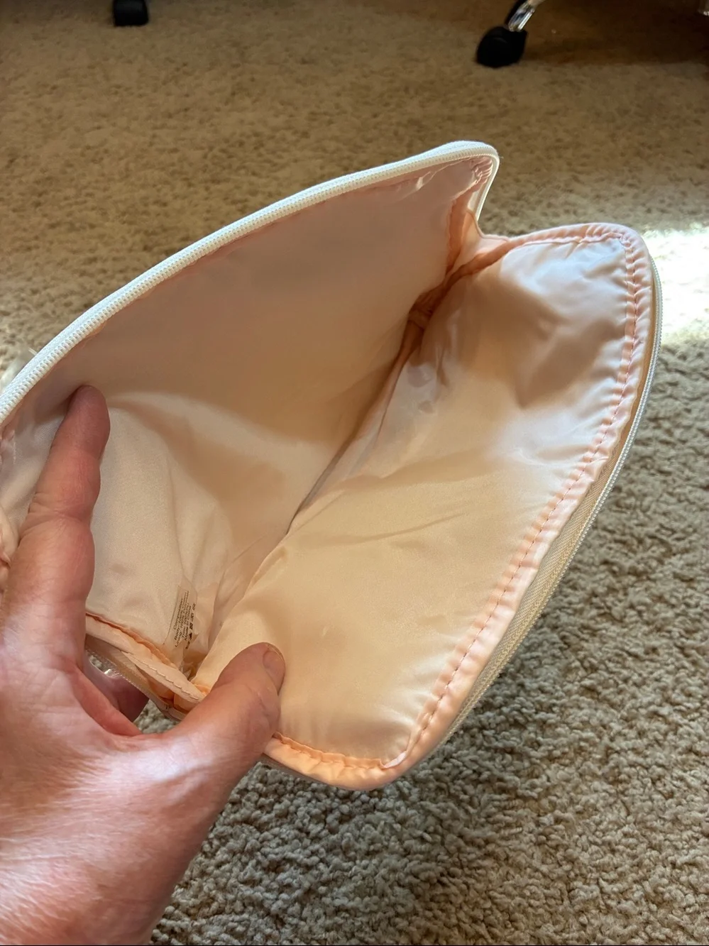 Calvin Klein Blush Pink and Cream Cosmetic Case/Clutch